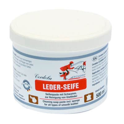 mydlo na ošetrenie kože, na čistenie sediel, uzdičiek a ohlávok Cordoba LEDER - SEIFE 500ml