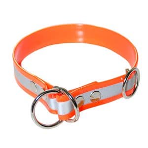 reflexný sťahovací obojok pre psov vyrobený z biothanu rozmer 2,5cm/45cm oranžový VVS SK s.r.o.