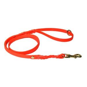 spletené vodítko vyrobené z materiálu biothane o dĺžké 150cm hrúbka 16mm oranžové VVS SK s.r.o.